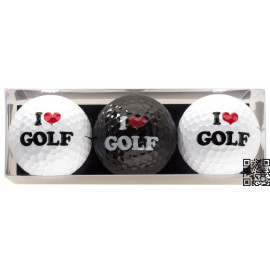 Tres bolas - motivo I Love Golf