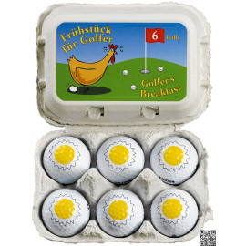 Caja de cartón con 6 huevos bolas
