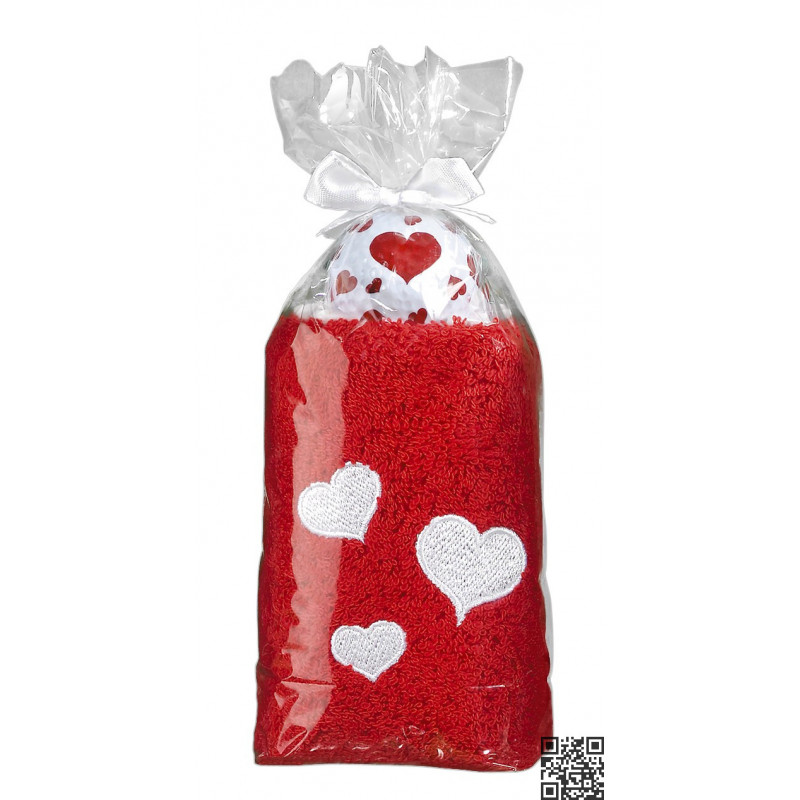 TOALLA CON CORAZONES TOALLA CON CORAZONES