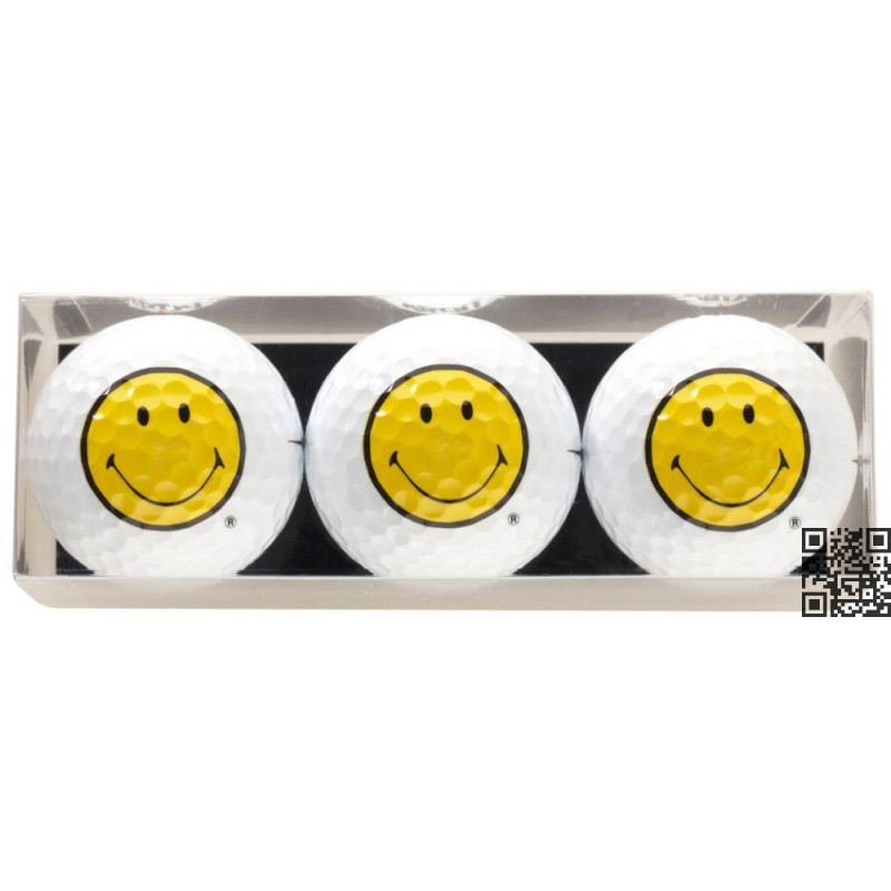 Pack de tres bolas de golf - motivo Smiley