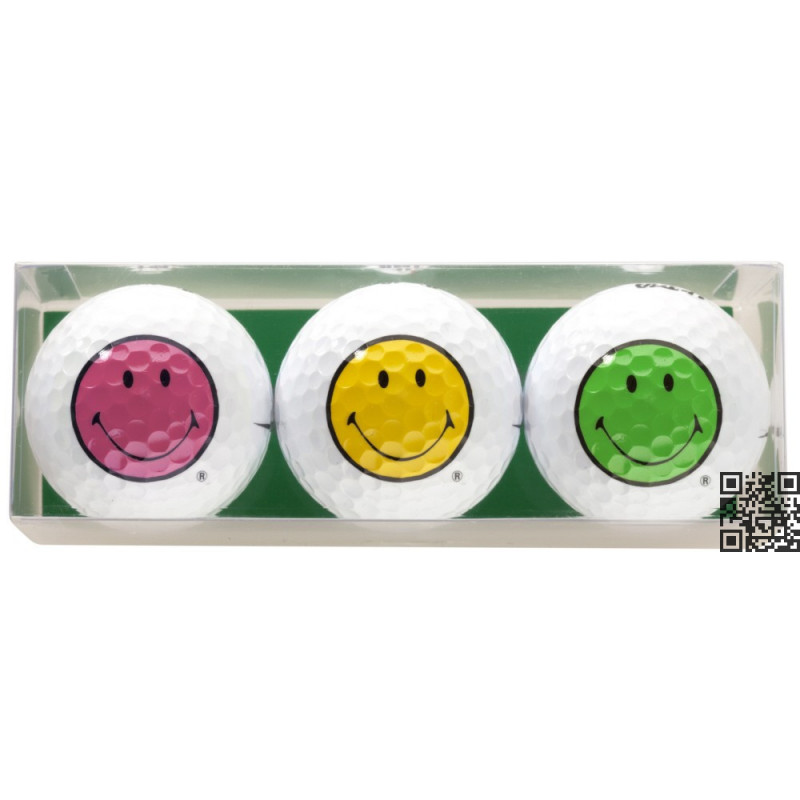 Pack de tres bolas de golf - motivo Smiley
