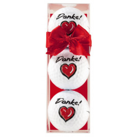 Pack de tres bolas de golf con motivo Danke!